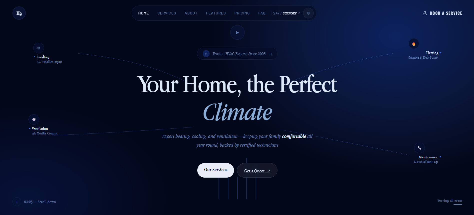 HVAC Landing Page Hero Section